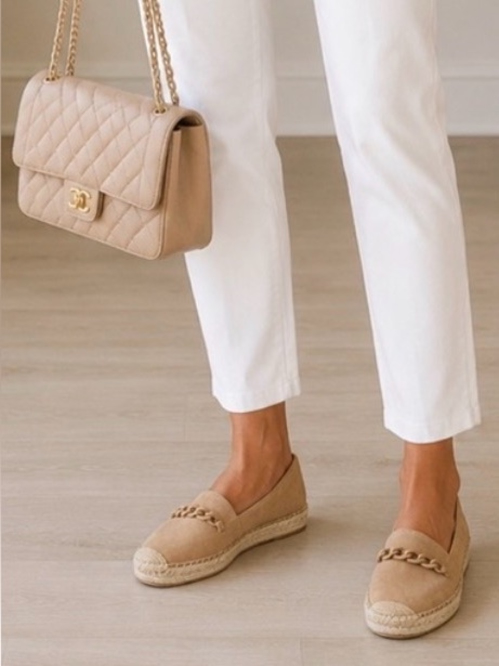 BNWB Talbots Hadley Chain Suede Platform Espadrilles - 10 1/2 color Light Coffee